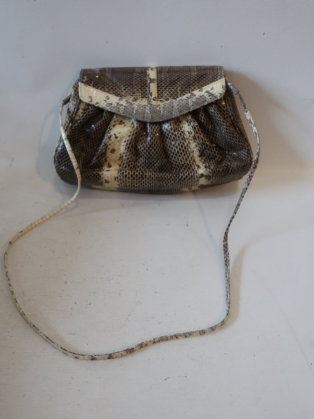 Womens Bags By Supreme Beige, Brown Snakeskin Shoulder Bag